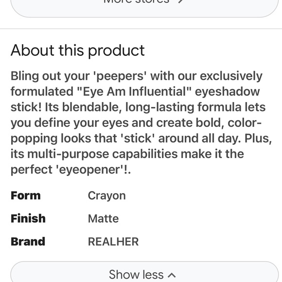 New- Realher- EYE AM INFLUENTIAL SHADOW STICK. - Picture 4 of 5